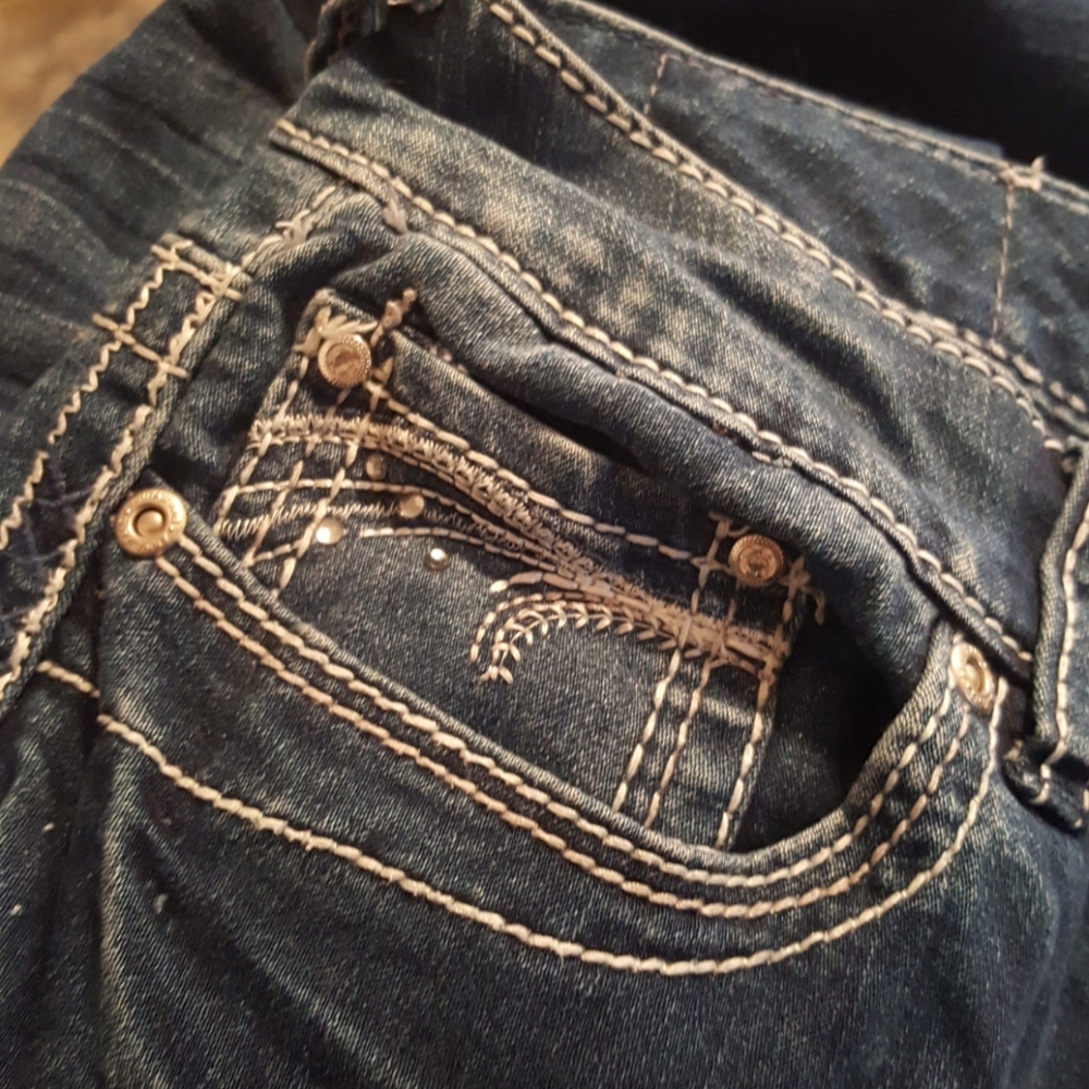 Ariya Jeans Embellished Pockets Sz 5/6 - Picture 5 of 9